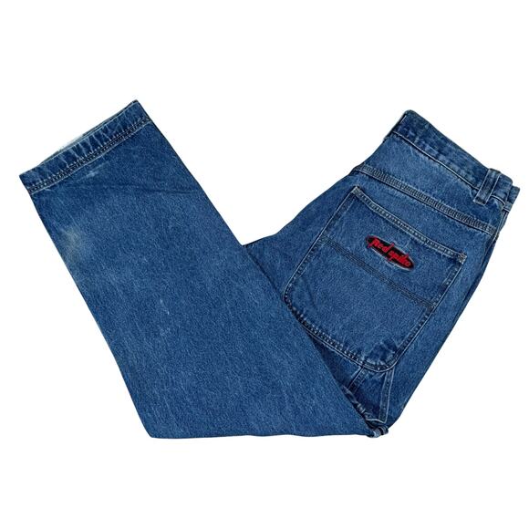 Red Spike Vintage Y2K Mens Cargo Jeans 36x34 Skater Pants - Picture 1 of 12